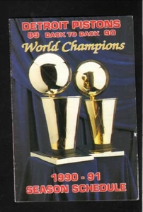 1990-91 Detroit Pistons Pocket Schedule Budweiser - Picture 1 of 2
