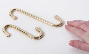 Small Polished Brass S Hook / Hanger - Picture 1 of 1