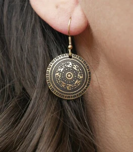 Ohrringe Orientalischer Tanz Bollywood Sari Hippie Baba Mumbai Bombay - Bild 1 von 1