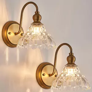 2-Pack Modern Wall Sconces Gold Bathroom Vanity Lighting Fixtures Beautiful Wall - Picture 1 of 7