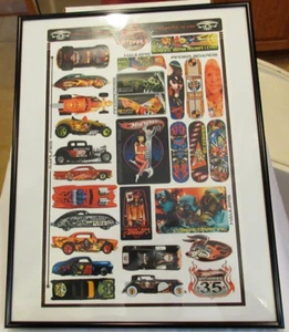 2002 HOT WHEELS 2ND ANNUAL COLLECTOR'S NATIONALS DESIGNER POSTER FRAMED 16"X11" - Picture 1 of 5