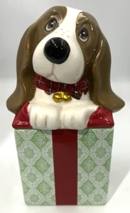 Pionierin Frau Weihnachten Urlaub Charlie Basset Hund Keksdose Steingut - Bild 1 von 12