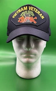 Mütze Kappe schwarz Vietnam Veteran Bambus & Drache bestickt in sehr gutem Zustand - Bild 1 von 4