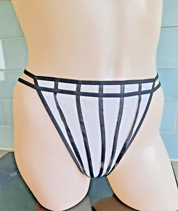 Marlies Dekkers White/Black Double String Sided High Leg Thongs 74931 - Picture 1 of 22