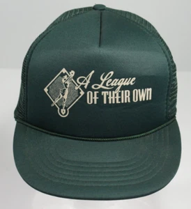 Cappello camionista A League of Their Own verde Huntingburg Indiana vintage - Foto 1 di 8
