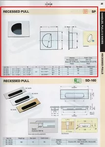 SUGATSUNE #SP-35/S RECESSED FLUSH PULL, SATIN STAINLESS FACE, 35mm BORE DIAMETER - Picture 1 of 1