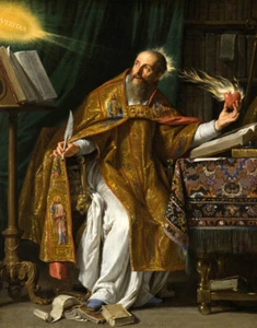 Saint Augustine by Philippe de Champaigne Painting Poster Art CANVAS Print - Picture 1 of 3