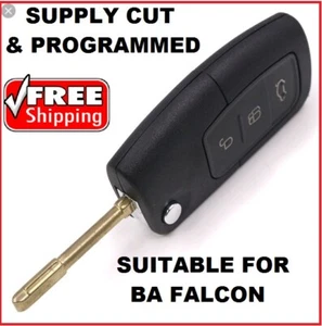 Flip KEY Cut + Programmed Suitable for Ford BA Falcon FPV XR6 & SX Territory - Picture 1 of 8