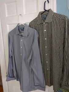 Lote de 2 - Camisas de vestir informales manga larga POLO de Ralph Lauren talla XL / 17-35 - Imagen 1 de 16