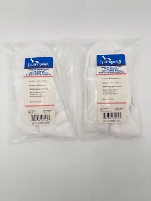 Buster Brown 100% Cotton Anklet Socks 6 Pairs Black White No Elastic Sz Opt - Image 1 of 4