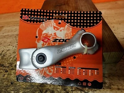 NOS Zoom Stem Length 120mm Clamp 25.4mm Adjustable 1 1/8 in Silver Aluminum MTB - Image 1 of 4
