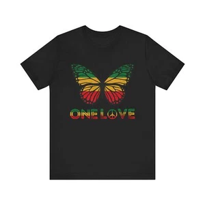 Unisex Size Reggae Rastafari Butterfly Rasta One Love Roots Jamaica HIppie Shirt - Picture 1 of 64