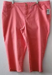 Style & Co Plus Damenjeans 22W Sommer Freizeit Capri Jeans korallenfarben - Bild 1 von 7