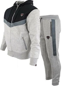 Tuta sportiva da ginnastica uomo HLY nuova set felpa e joggers 100% poliestere - Foto 1 di 16