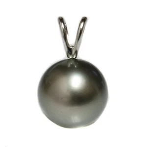Ciondolo/collana di perle di Tahiti 10-10,5 mm AAA oro bianco 14 kt - Foto 1 di 2