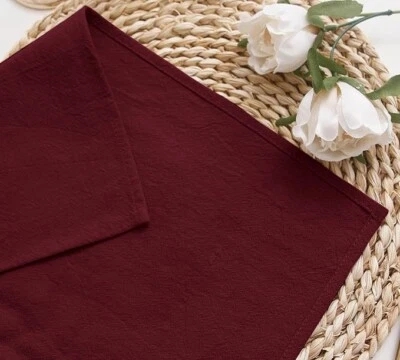 100% Cotton Cloth Napkins Party Dinner Table Soft Reusable Napkin Set of 6 12 24 - Image 1 of 4