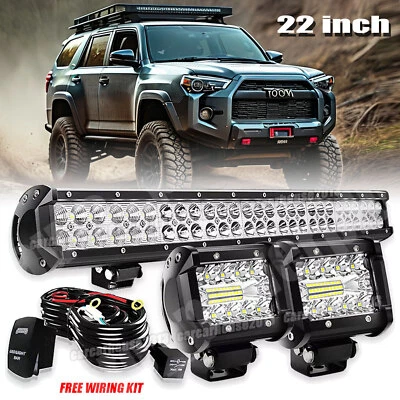 Barra de luz de trabajo LED de 22" combo de inundación puntual todoterreno para Toyota 4Runner Tacoma RAV4 Foto 1 de 4