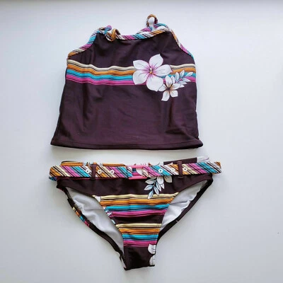 Sand N Sun Girls Brown 2 pc Swimsuit Tankini Top & Bottom Size M 7/8 - Image 1 of 4