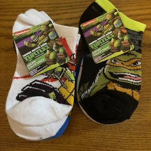 Nickelodeon Turtles kids socks Lot Of 2 size 6 - 8 3 Pair Each - Picture 1 of 2