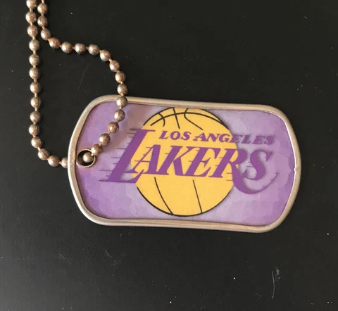 Vintage Los Angeles Lakers NBA  Dog Tag Necklace Cover