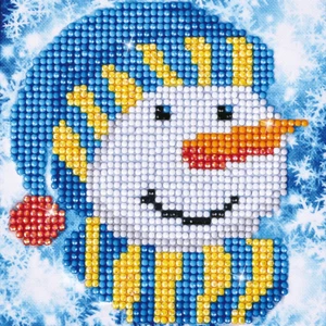 Diamond Dotz - Diamond Painting Kit - Snowman Cap 13.5 x 13.5cm Beginner - Picture 1 of 2