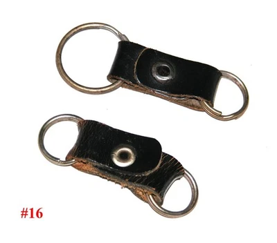 Vintage Leather Camera Strap Lug Ring Extenders - Pair #16 - Image 1 of 2