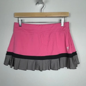 Sofibella Size M Pleated Skort Pink Gray Black Colorblock Tenniscore Athleisure - Picture 1 of 6