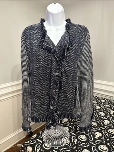 NIC + ZOE - Chaqueta Blazer Tejida - Volantes Azules - Talla Grande - Imagen 1 de 18