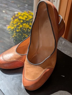 Marni Colorblock 皮革高跟鞋 – 尺寸 39.5 – 意大利制造 – Vero Cuoio 木跟 — 第 1/4 张图片