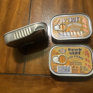 Beach Cliff Fish Steaks Bite Size Herring in Louisiana Hot Sauce 3 Pack - Picture 1 of 7