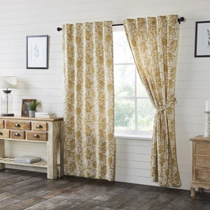 Farmhouse 84"x40" Panel Pair Creme Rod Pocket Dorset Window Curtains VHC Brands - Picture 1 of 5