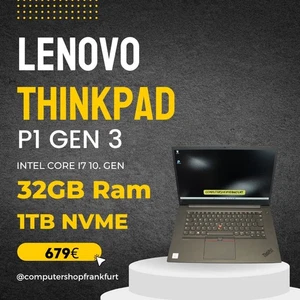 Lenovo Thinkpad P1 Gen.3, Intel Core i7-10850H, 32 GB de RAM, 1 TB NVME, Nvidia - Imagen 1 de 6