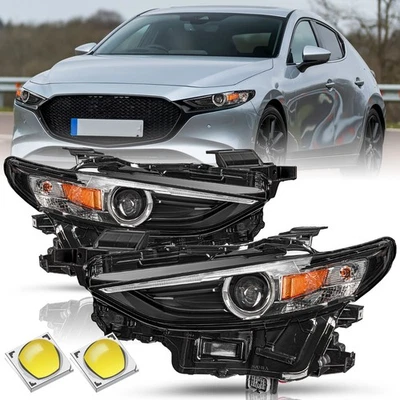 Conjunto de faros izquierda+derecha para Mazda 3 LED negro transparente OEM 2019-2021 sin AFS Foto 1 de 4