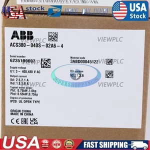 One ABB inverter ACS380-040S-02A6-4 3P 380-480V 0.75KW new - Picture 1 of 11