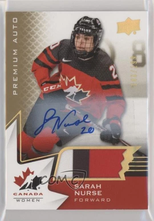 2020 Upper Deck Team Canada Juniors Women's WC Autos /199 Sarah Nurse Patch Auto - Image 1 of 2