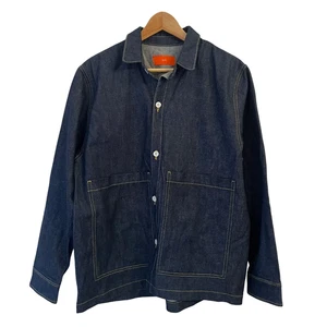 IJJI Denim Work Jacket L Chore Barn Shacket Workwear Patch Pockets Made in USA - Picture 1 of 13