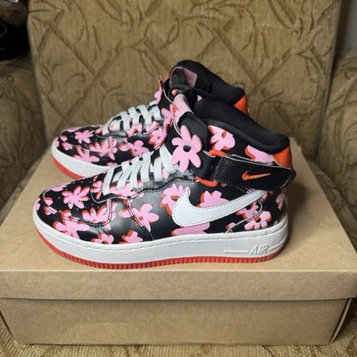 Nike Air Force One Tenis AF1 Fácil de Entrenar Rosa Floral Medio Top Retro Zapatos Foto 1 de 4
