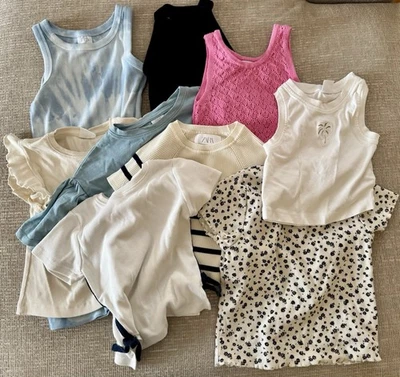 Lot Of 9 Zara Girls Shirts Various Sizes 8-9, 11-12, 7, 5-6 - Image 1 of 4