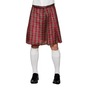 Mr Tartan Red Kilt – Scottish Fancy Dress Costume Accessory - Picture 1 of 5