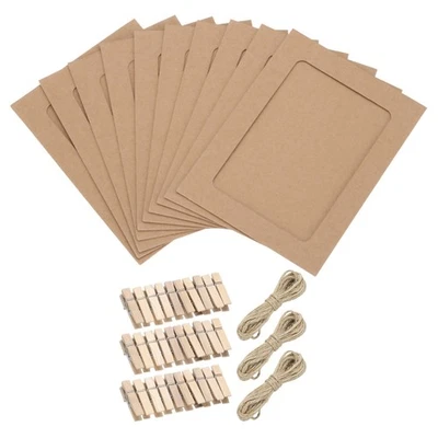 30PCS 5 x 4 Inch Paper Photo Frames, Brown Foto 1 de 4
