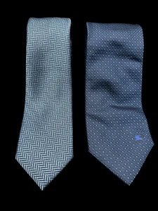 Lote Corbata Azul Seda Burberrys Perry Ellis Clásica Profesional - Imagen 1 de 11