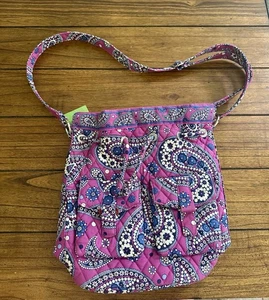 Vera Bradley Quick Draw Boysenberry Cross Body Purse Purple Blue White Bag NEW - Picture 1 of 3