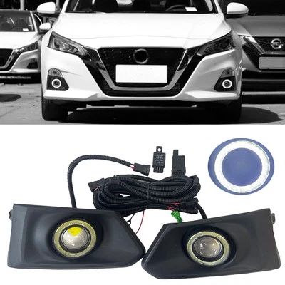 For 2019-2022 Nissan Altima LED DRL Fog Lamp Halo Angel Eye COB Driving Light  - Image 1 of 4