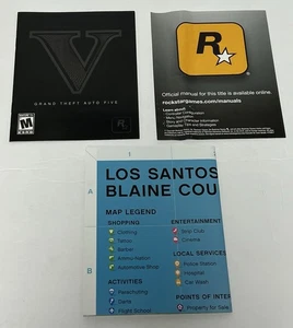 Grand Theft Auto V 5 - GTA 5 - PS3 - Manual + Map + Insert ONLY | NO GAME # 001 - Picture 1 of 2
