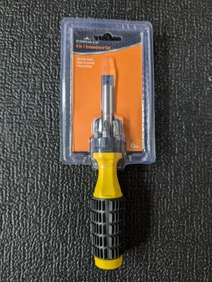 KINGMAN 6 in 1 Srewdriver w/ Rubber Grip, 3 Phillips 3 Flat Bits - Image 1 of 4