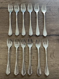 12 anciennes fourchettes à huitre en métal argenté Christofle modèle Spatour - Imagen 1 de 5