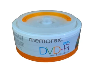 Memorex DVD-R 25 PK 16x 4,7gb 120min NEU & VERSIEGELT - Bild 1 von 5