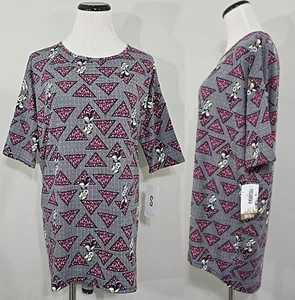 Top tunica LuLaRoe Disney Irma S donna grigio rosa giallo fiocchi Minnie Mouse nuovo con etichette - Foto 1 di 11