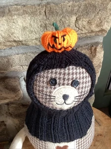 Handgestrickte Halloween Kürbis Mütze für kleine Hunde, neu, passt kleinem Mops usw. - Bild 1 von 14