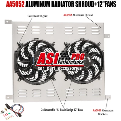 Aluminum Shroud Fan+Relay For 2013-2018 Ram 2500 3500 4500 5500 6.7L L6 Diesel Foto 1 de 4